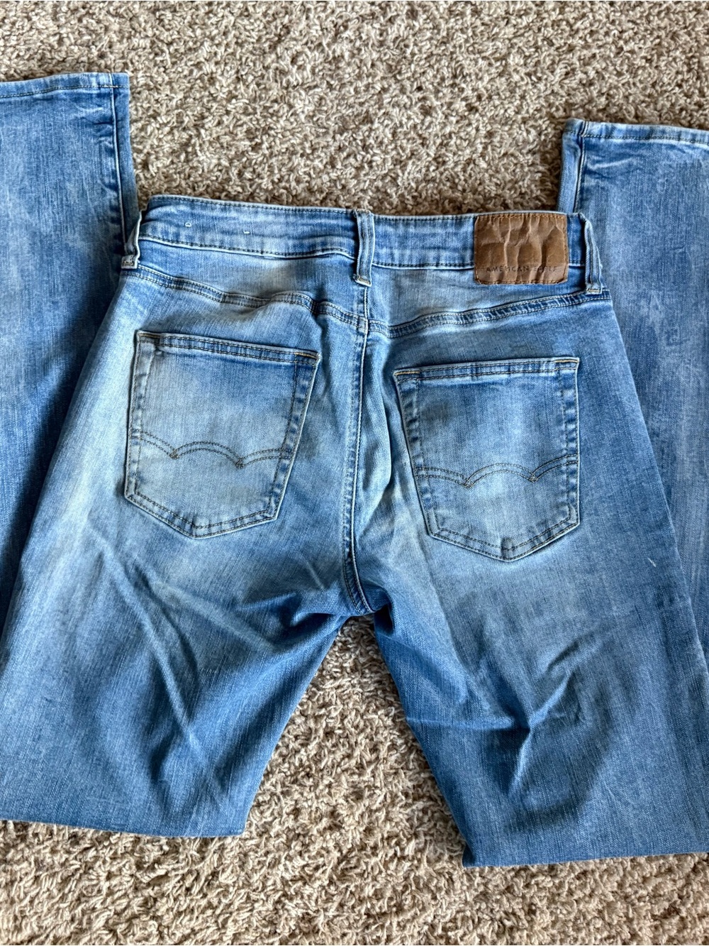 American Eagle Outfitters Men's Light Blue Straight Jeans